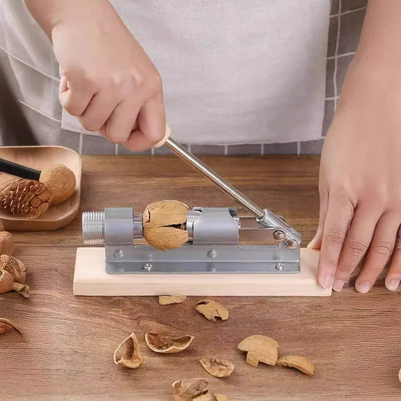 1pc Manual Desktop Stainless Steel Nut Cracker Heavy Duty Mechanical Sheller Walnut Nutcracker Metal Opener Kitchen Tools view 3