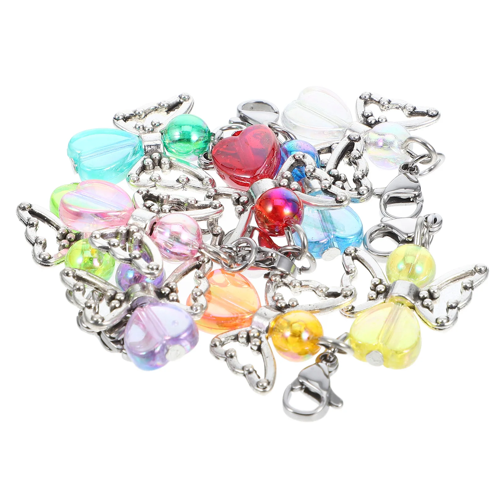 

9Pcs Pendant Robust Acrylic Material Butterfly Decoration Lobster Clasp Gem Beads Jewelry Supplies