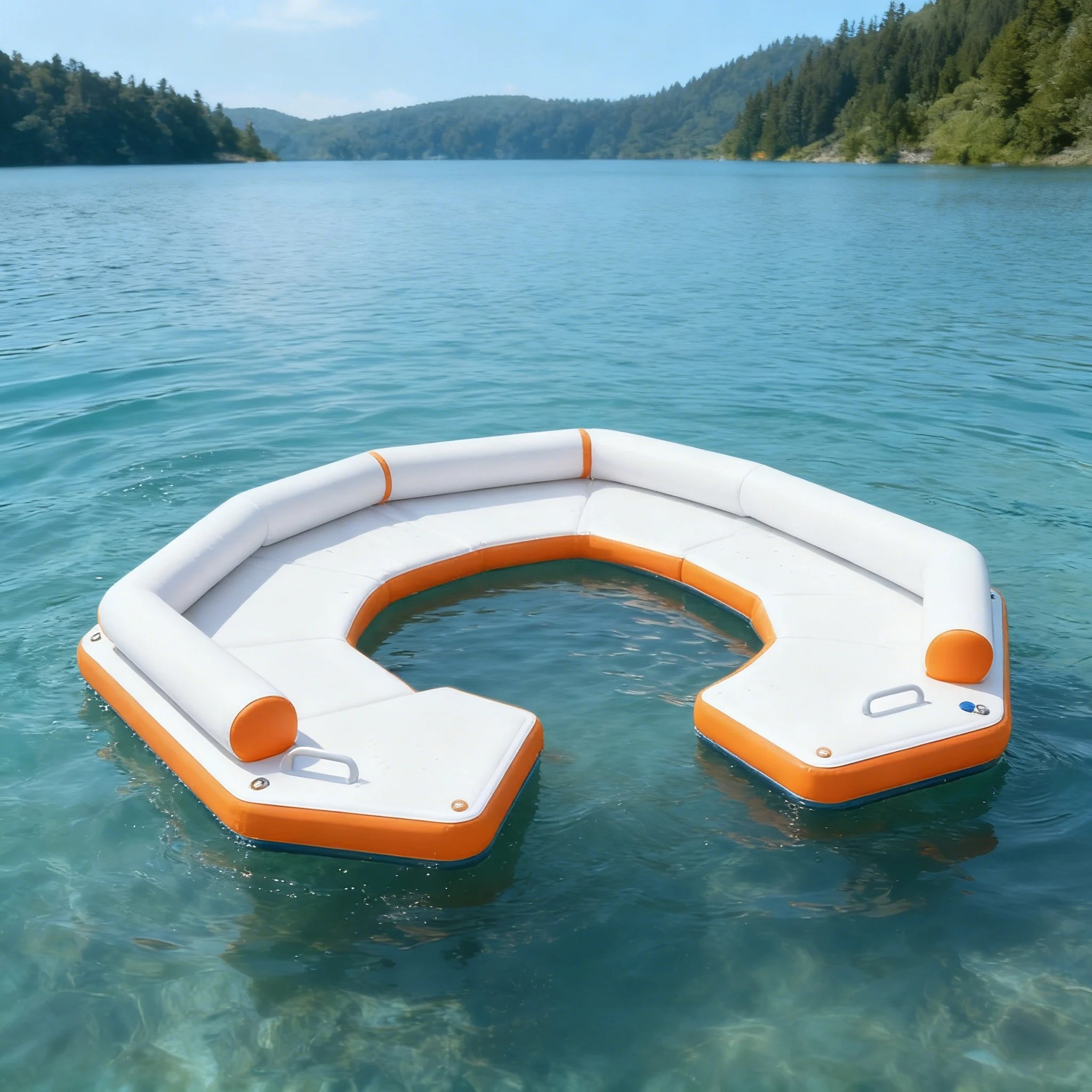 Inflatable Floating Docks Pontoon Stable Inflatable Boat Floating Dock for Sea Beach Portable PVC Water Floating Platform