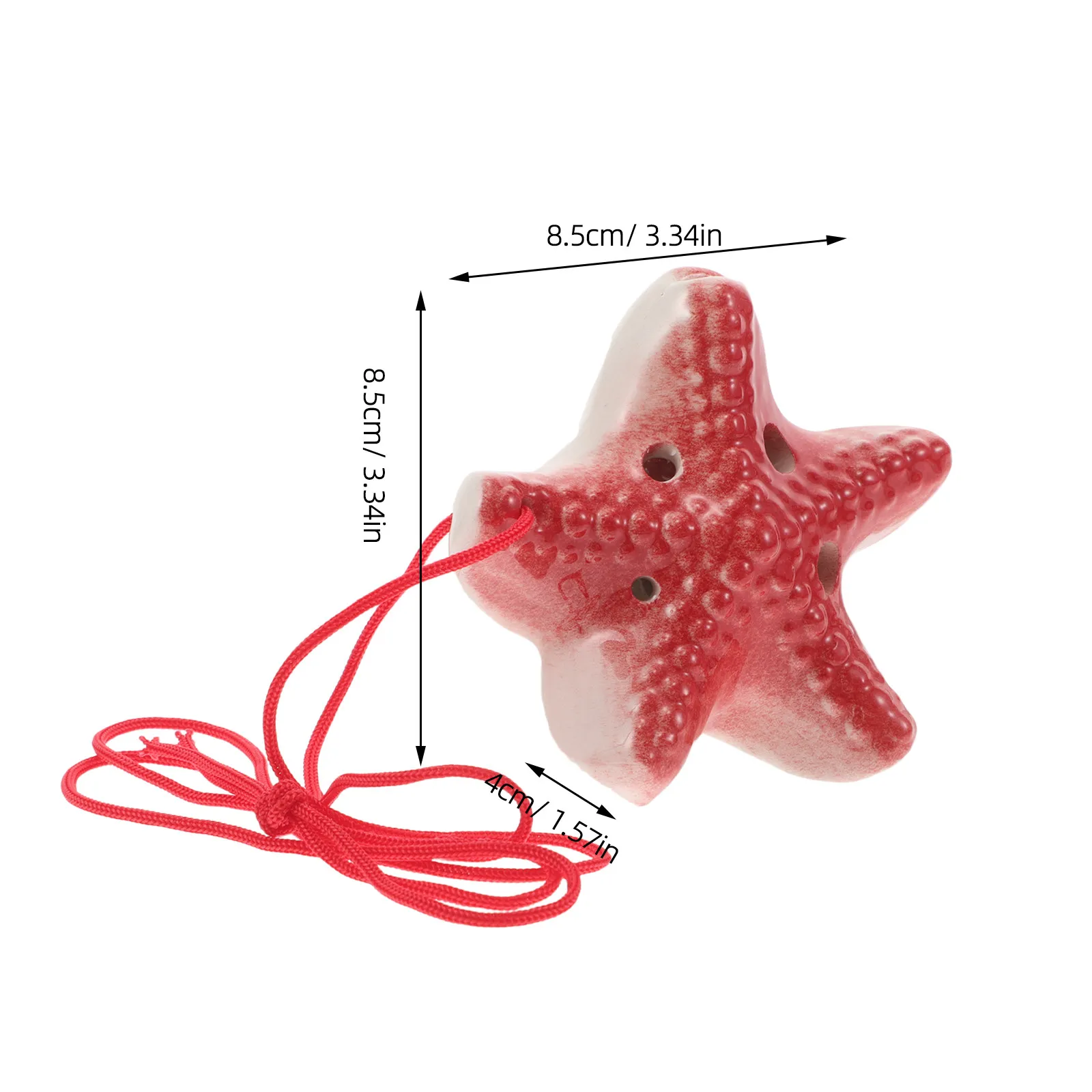 Star Shaped Ceramic Ocarina Six Hole C Key Vibrant Color Beginner Wind Instrument for Adults Music Learning Portable