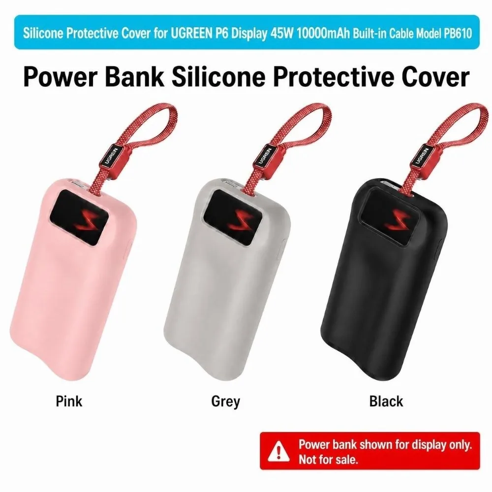 Silicone Protective Case Dustproof Shockproof Protective Cover Portable Soft Shell for UGREEN P6 PB610 45W 10000mAh Power Bank