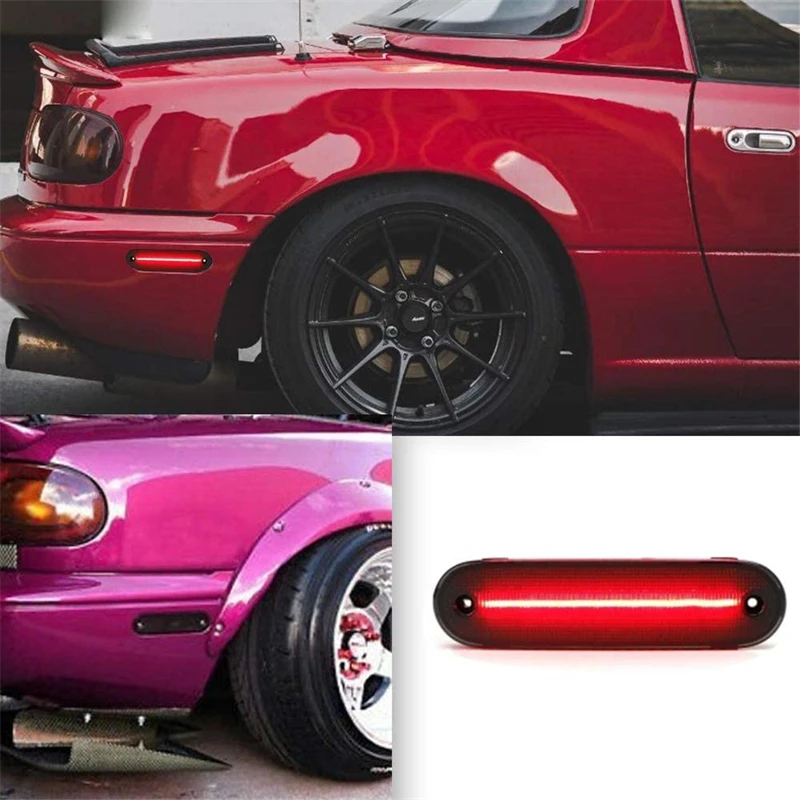 

Smoked LED Side Marker Light Lens Front Rear FOR MAZDA MX-5 MIATA 1990-2005 Exterior Parts Mirror Case Car Accessories 4pcs