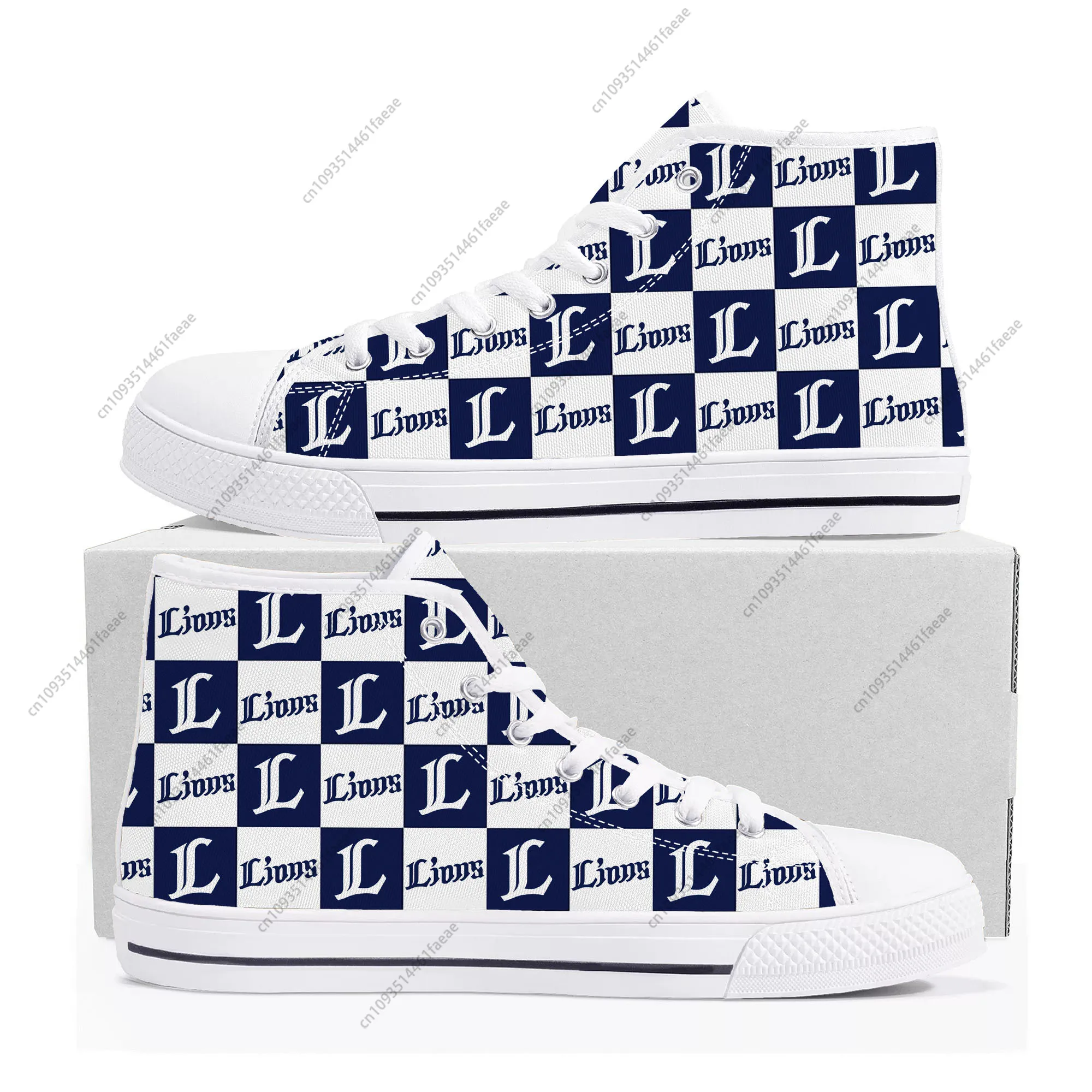 ライオンズ Saitama Lions baseball High Top Sneakers Mens Womens Teenager Canvas High Quality Sneaker Casual Custom Made Shoes DIY