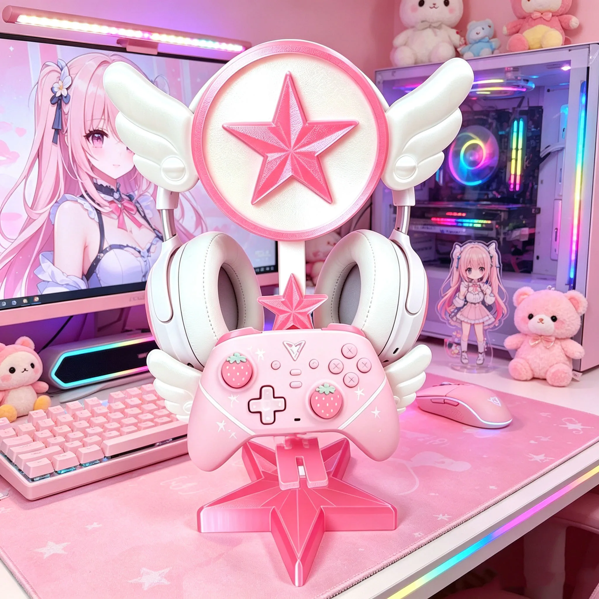 ที่วางหูฟังแบบติดศีรษะ สำหรับห - Desk Setup Girly บทวิจารณ์และราคา