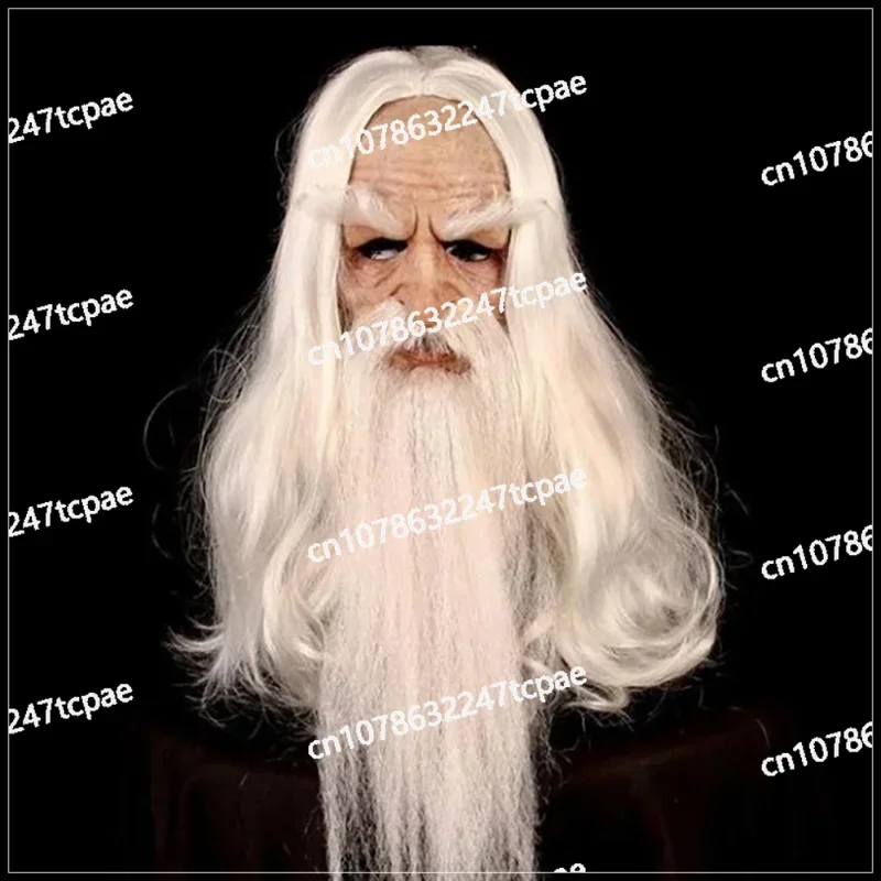 Halloween White Hair Wizard Santa Claus Mask 2020 New Independent Station Hot Sale Grandpa Latex Mask