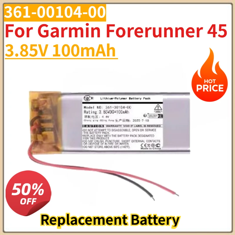 

New 3.85V 100mAh 361-00104-00 Replacement Watch Battery For Garmin Forerunner 45 Batterie + Free Tools