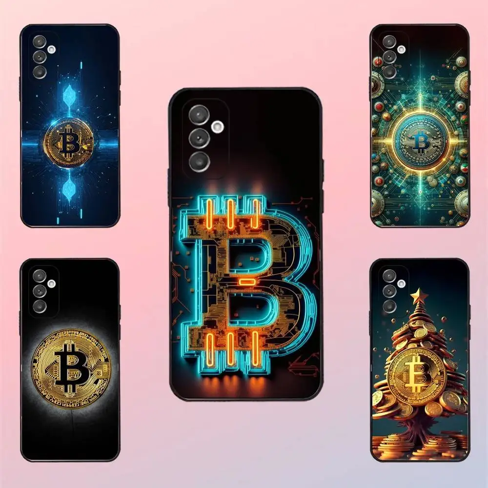 

Bitcoin Phone Case For Samsung S 25,24,23,22,30,21,10,9,Ultra,Plus,Lite,FE,4,5 G Black Soft Case