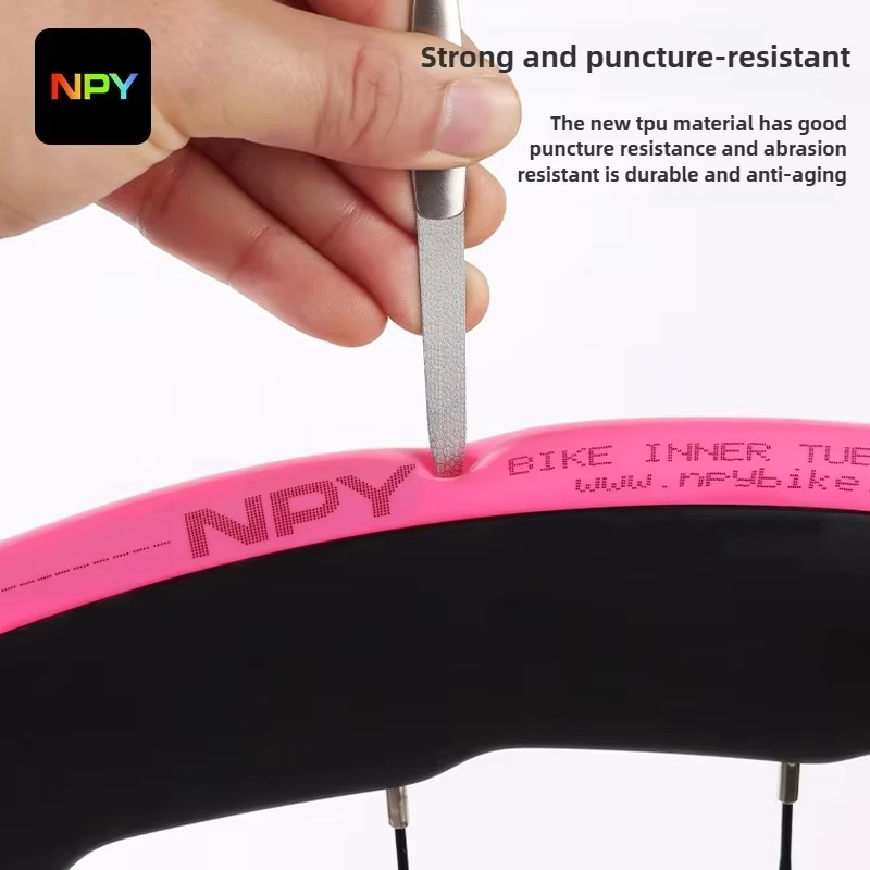 NPY Ultralight Bicycle Inner Tube 36G 700 X 18 25 28 32 35 38C Road Bike TPU Tube 45 65 85mm Length French Valve 700C view 6