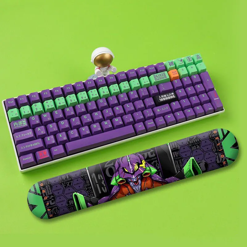 Kreative Neon Genesis Evangelion Tastatur-Handgelenkauflage aus Silikon, ergonomisches Stützpolster für Büro-Gaming-Zubehör, Geschenke für Fans