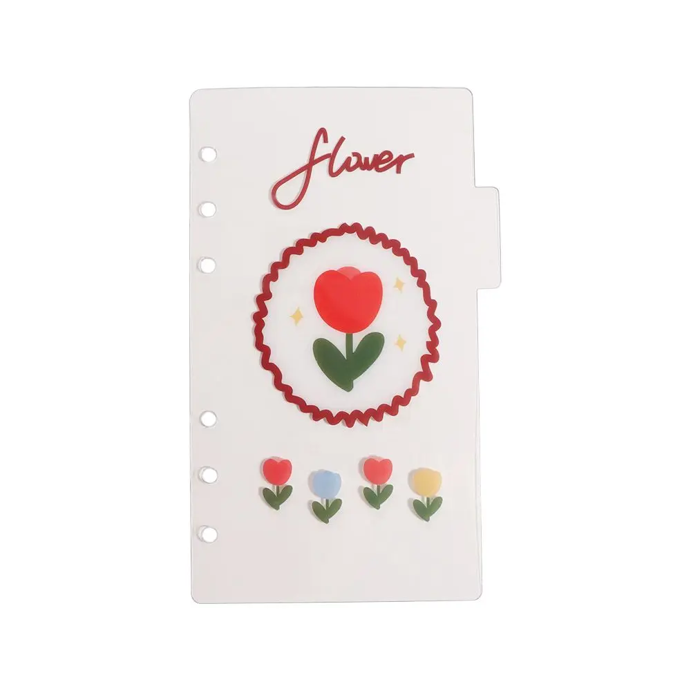 5Sheets A6 Loose-Leaf Notebook Refill Paper Bear Cherry Spiral Binder Divider Page Separator Flower 6-hole
