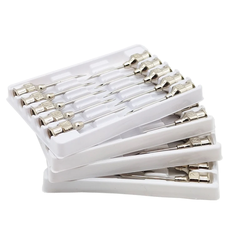 20pcs Farm Animals Injection Needle 304 Stainless Steel Dispensing Needle Syringe Poultry Small Veterinary Supplies