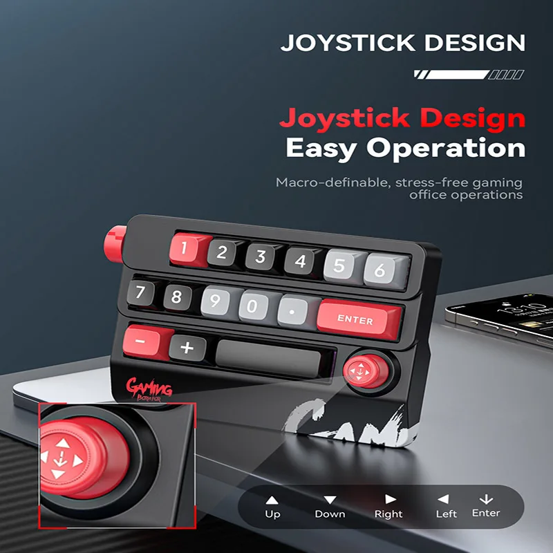 Imagem -06 - Teclado de Jogos Mecânico Portátil Joystick Chave Hot Swappable Completa Usb-c Rgb Backlight com Fio Programável Desktop