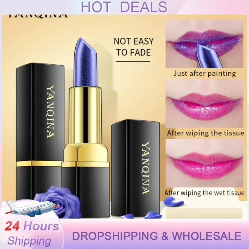 

Blue Rose Color Changing Lip Balm Waterproof Moisturizing Long Lasting Temperature Color Jelly Lipstick TSLM1