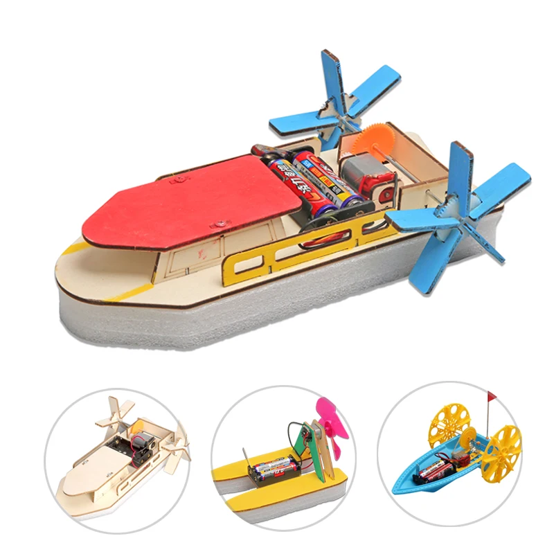 Science And Technology Small Craft Boat Diy Handmade Material Pack Experimental Assembly Physical Circuit Exploration Toy p393