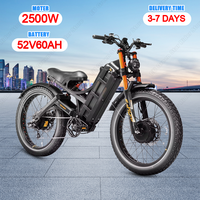 Romeo II 2500W Powerful Dual Motor Electric Bicycle 52V60Ah Battery Hydraulic Brake Ebike 20*4.0 Fat Tire Off-Road Electric Bike