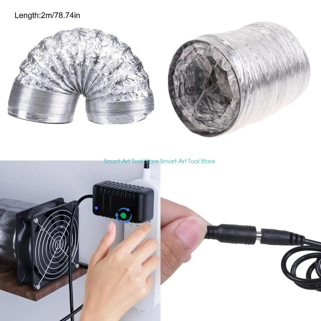 E1PB 4.7 "축 방향 배기 팬, 2600rpm 120mm DC12V 에어 배기 연기 연기 추출기 팬 키트 납땜