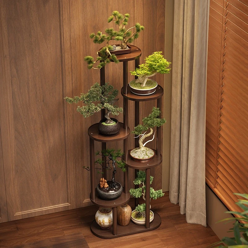 Balcony Solid wood plant stand multi-layer save space Floor-to-ceiling Flowerpot display racks balkon möbel Outdoor furniture