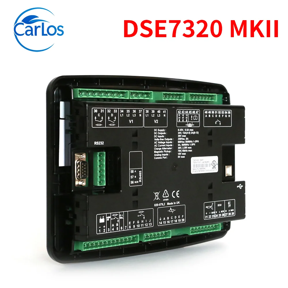 Original Deep Sea DSE7320 MKII Diesel Generator Auto Start Mains (Utility) Failure Control Module LCD Display Controller Panel