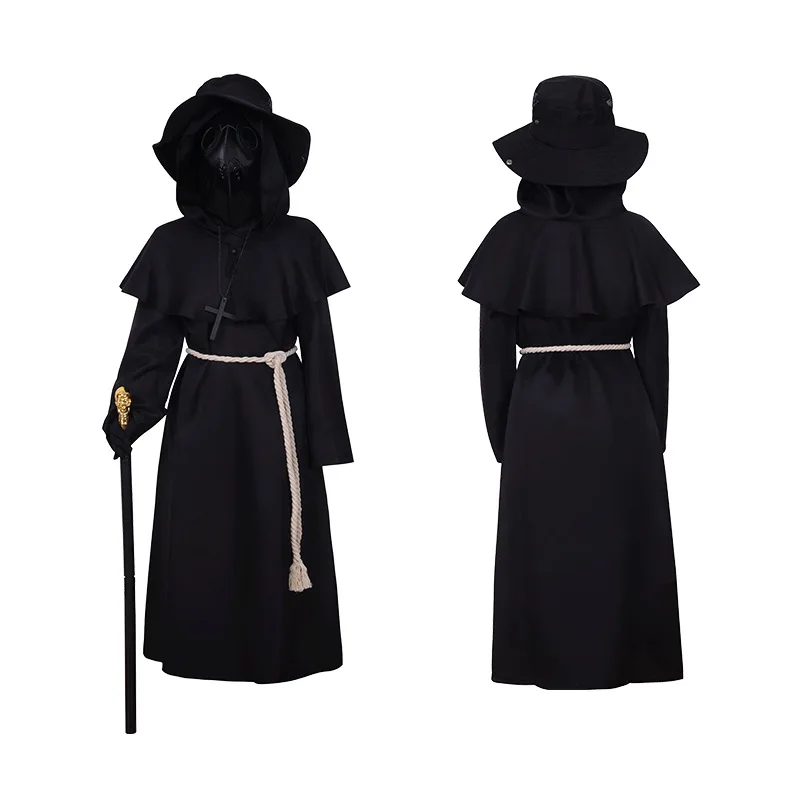 Halloween Medieval Children COS Crow Bird Beak Performance Clothing Punk Mask Cosplay Costume