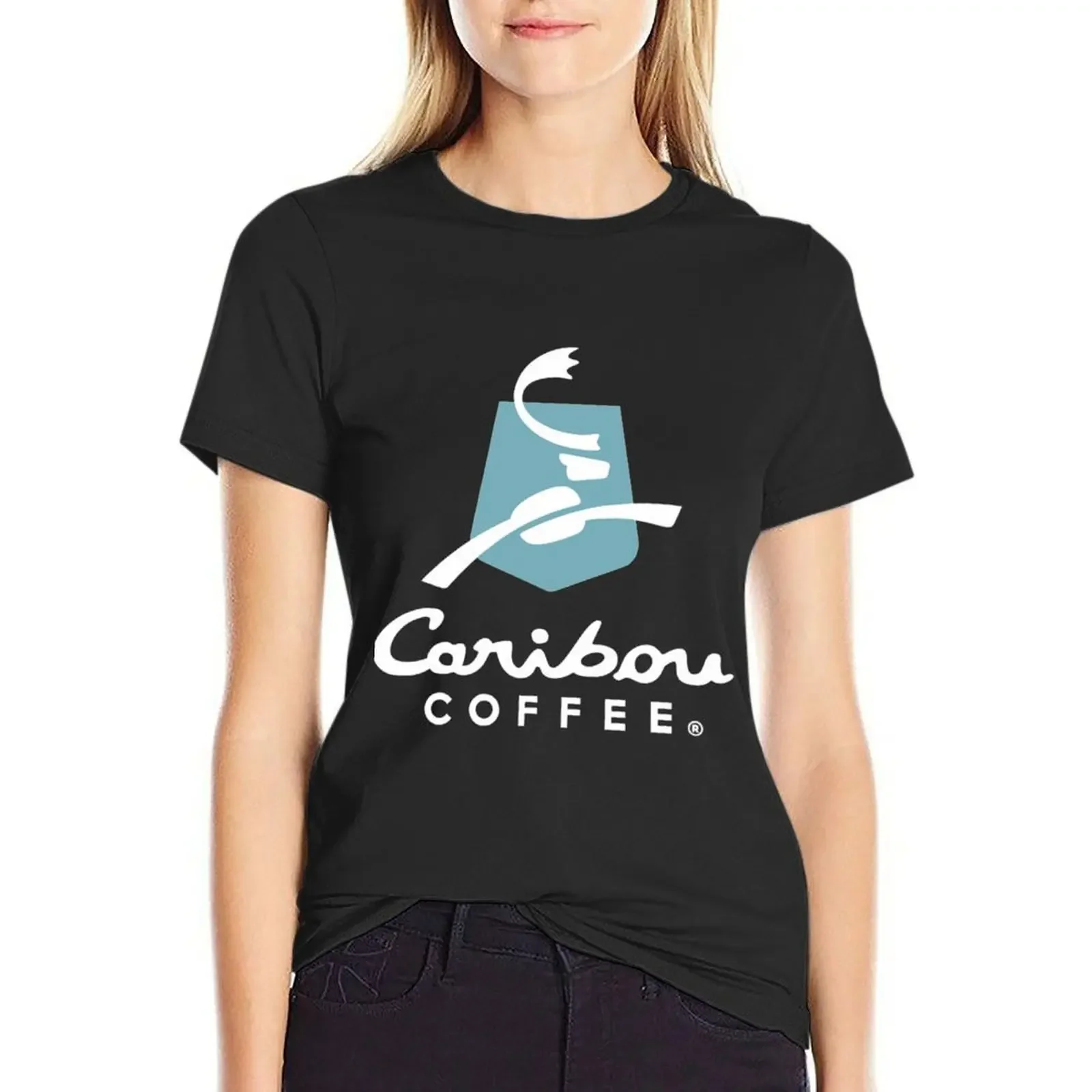 

Caribou Coffee m-erchandise T-Shirt sports fans Blouse cute tops workout shirts for Women loose fit