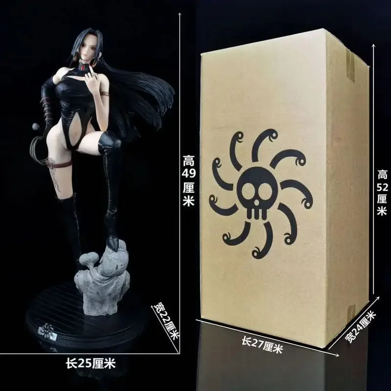 

2024 New 49cm One Piece Anime Figure Boa Hancock Leather Jumpsuit Whip Action Periphery Figurine Gk Pvc Statue Model Toys Gifts