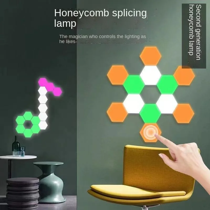 

Homhi Remote Control LEDColor Changing Honeycomb Lamp Quantum Background Wall Light Decorative Night Light Gift LED HNL-192