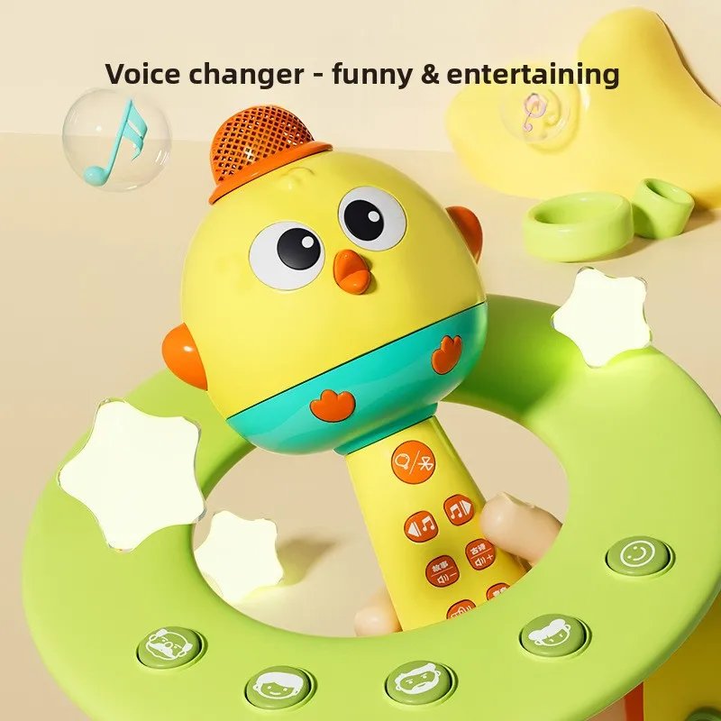 

Children's Cute Chicken Early Education Educational Microphone Audio Integrated Microphone, Charging Baby Karaoke Music Toys