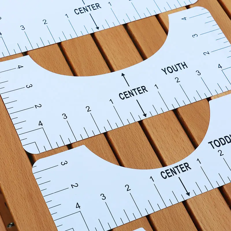 DIY Short Sleeve Design Ruler Crew Neck Calibration Tool Alignment Tool PVC Set Of Five T Shirt Guide Sewing Accessory