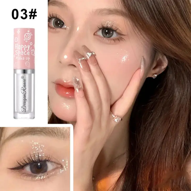 8 Colors Glitter Liquid Eyeshadow Highlighter Waterproof Pearlescent Shiny Eye Shadow Sequin Eye Cosmetics Korean Makeup