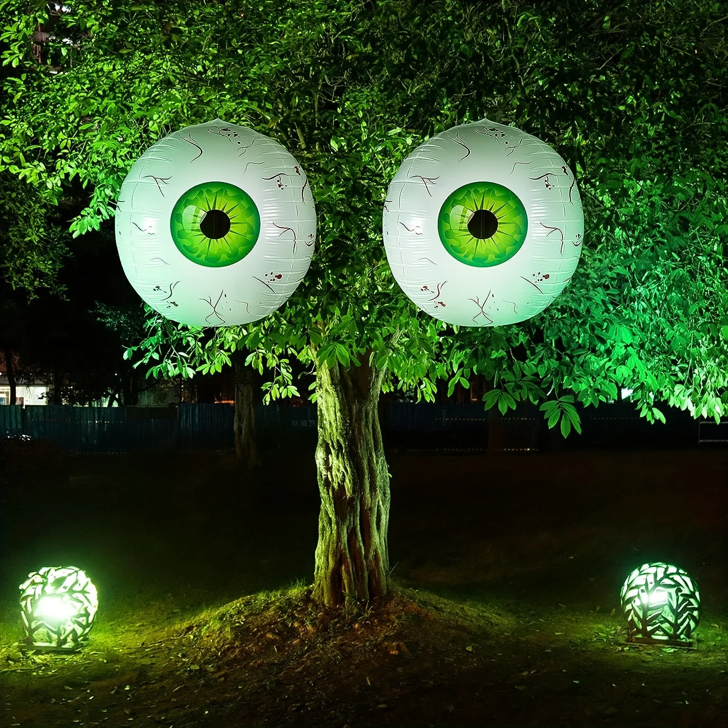 6pcs Halloween Inflatable Eyeball Balloons 22 Inch 3-color Horror Theme Party Eyeball Balloons For Halloween Scary Decorations
