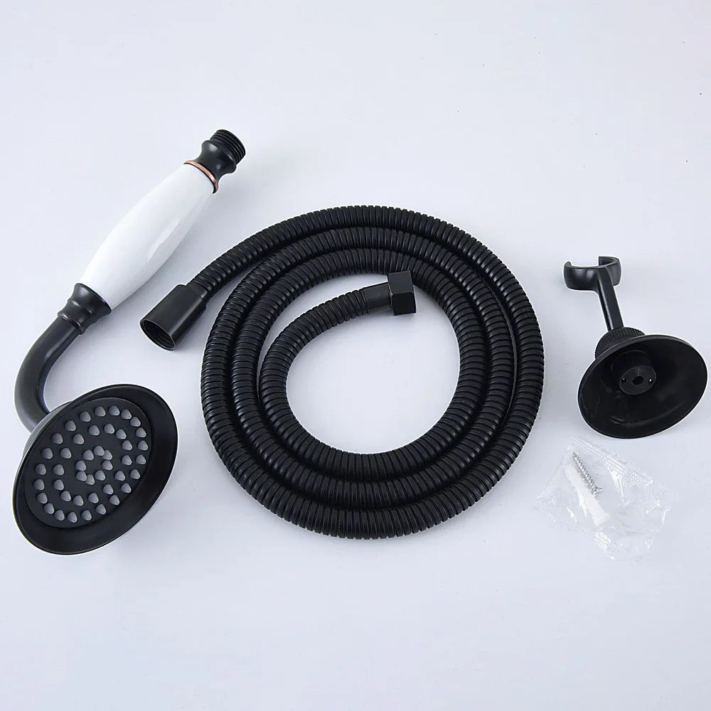 

Black Oil Rubbed Brass Bathroom Telephone Shape Hand Spray Bracket Holder Handheld Shower head 1.5m Hand Held Shower Head Hose