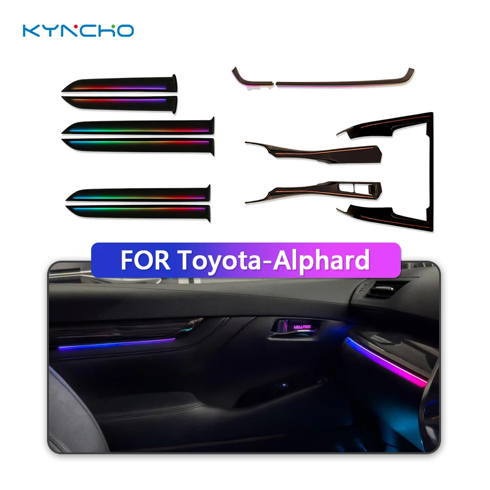 For Toyota Alphard 2015 2023 Car Ambient Light Symphony LED Auto Interior Lighting 64 Color Changing LED Auto Interior Lighting