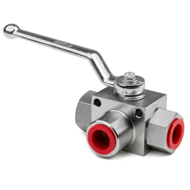 صمام لولبي 1pc Hydraulic Ball Valve 3Way High Pressure Ball Valve Shut Off Valve NPT1/2 5800-7250PSI Fixed Stop Ball Valve الهيدروليك — تفصيل 2
