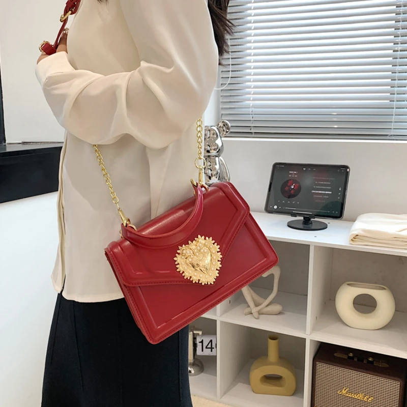 Women Handbags 2024 Designer Satchels High Quality Leather Commute Handheld Flap Small Square Bags Female Shoulder Crossbody Bag