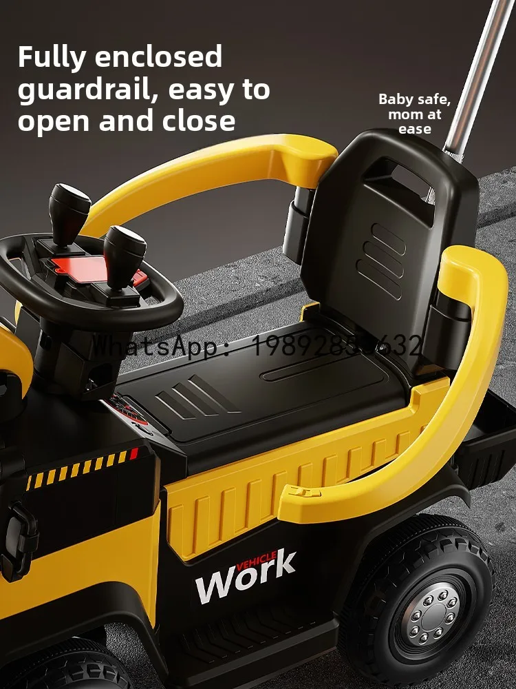 TQH Children's Excavator Ride-On Toy Electric Digger Remote Control Ride-On Construction Vehicle Hook Machine