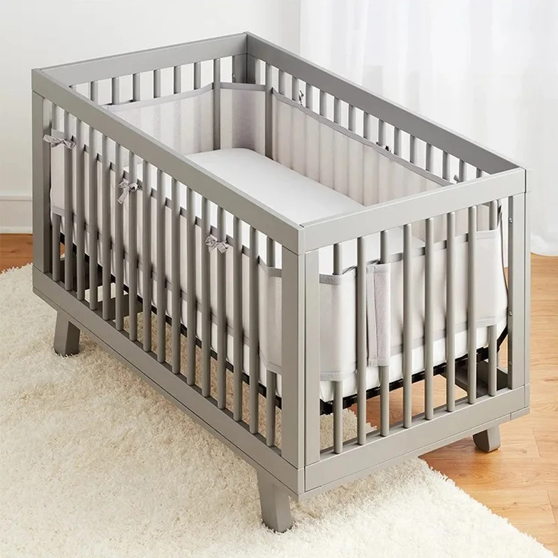 

Four Seasons Breathable Infant Bedding Bumpers Newborn Baby Room Decor Removable Cot Bed Around Protector Crib Bumper Liner