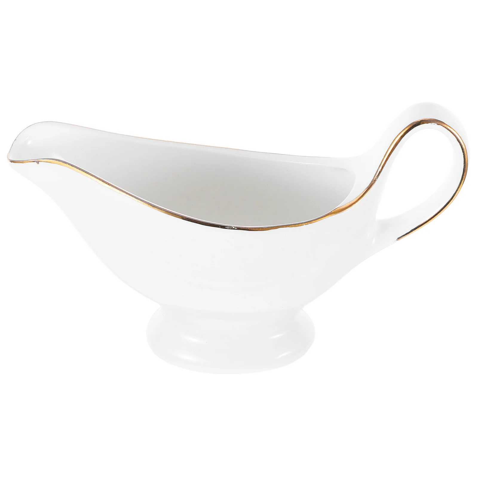 

Ceramic Gravy Boat with Handle Kitchen Sauce Container Multipurpose Sauce Pitcher for Home Restaurant Salad Dressing Steak