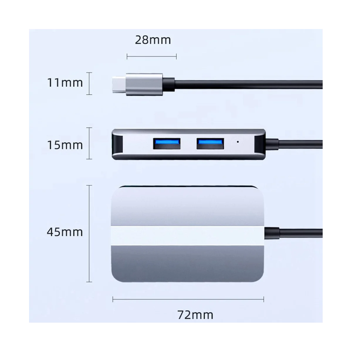 Typ C USB Hub Dock Station Splitter USB-C zu USB Hub USB 3,0 USB 2,0 RJ45 SD TF Kartenleser für Laptop