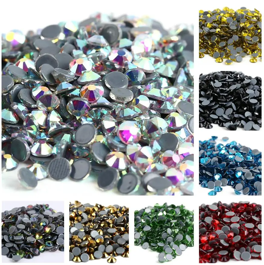 SS6-SS30 40Colors Crystal AB Better DMC Hot Fix Rhinestones,Glass Strass Hotfix Iron On Rhinestones Sewing & Fabric Decorations