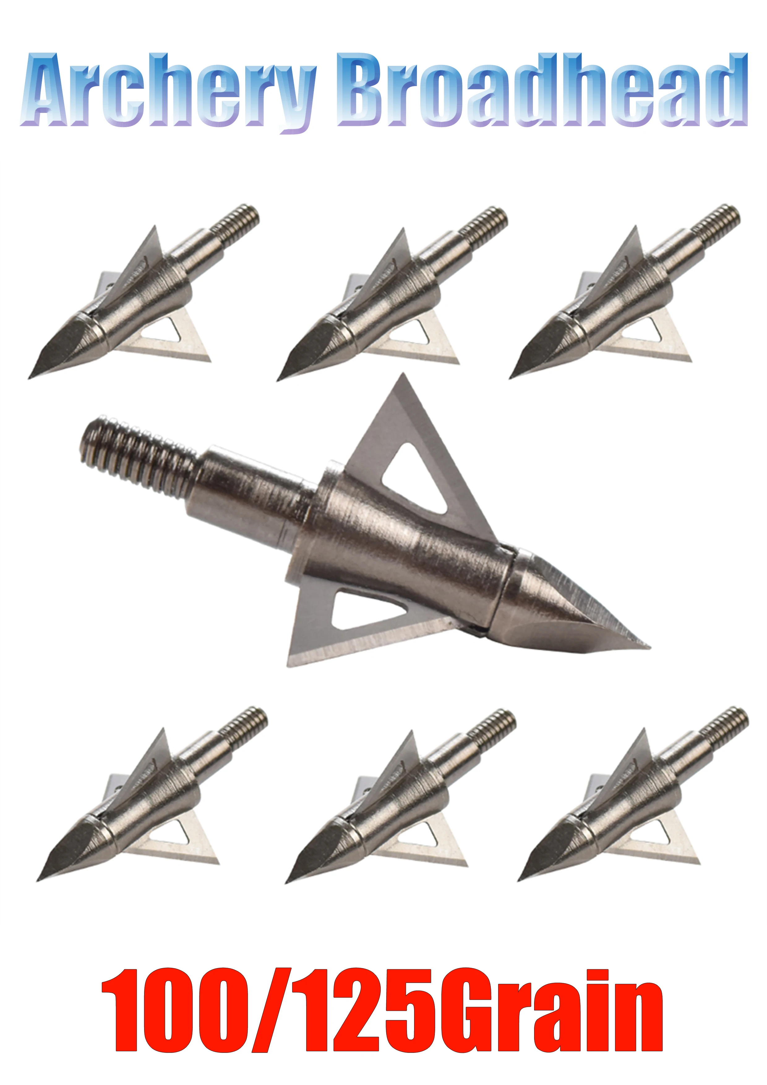 12Pcs 3-Blade Broadheads 100/125Grain Arrowheads Compound Bow Crossbow Archery Tips For Outdoor