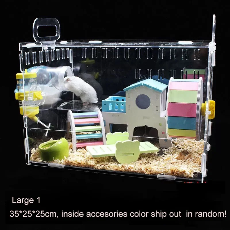 Acrylic hamster cage with accessories  clear hamster box customized clear acrylic pets container