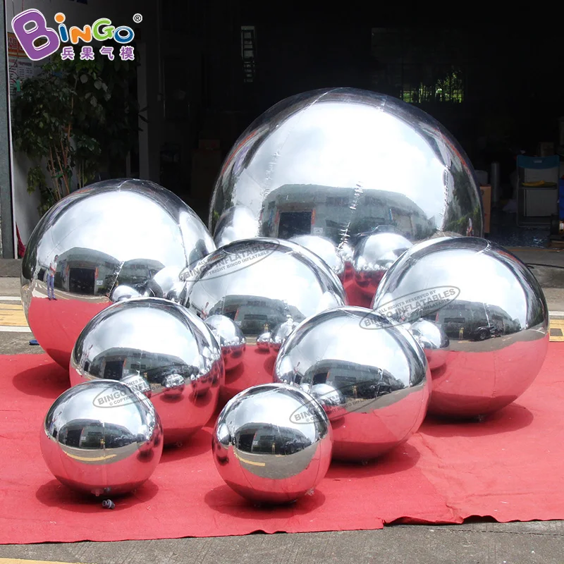 0.5-3Mเส้นผ่านศูนย์กลางInflatable Mirror Ball Air-Blownปิดผนึกเงินลูกโป่งสะท้อนแสงของเล่นสําหรับกิจกรรม/ปาร์ตี้ตกแต่ง