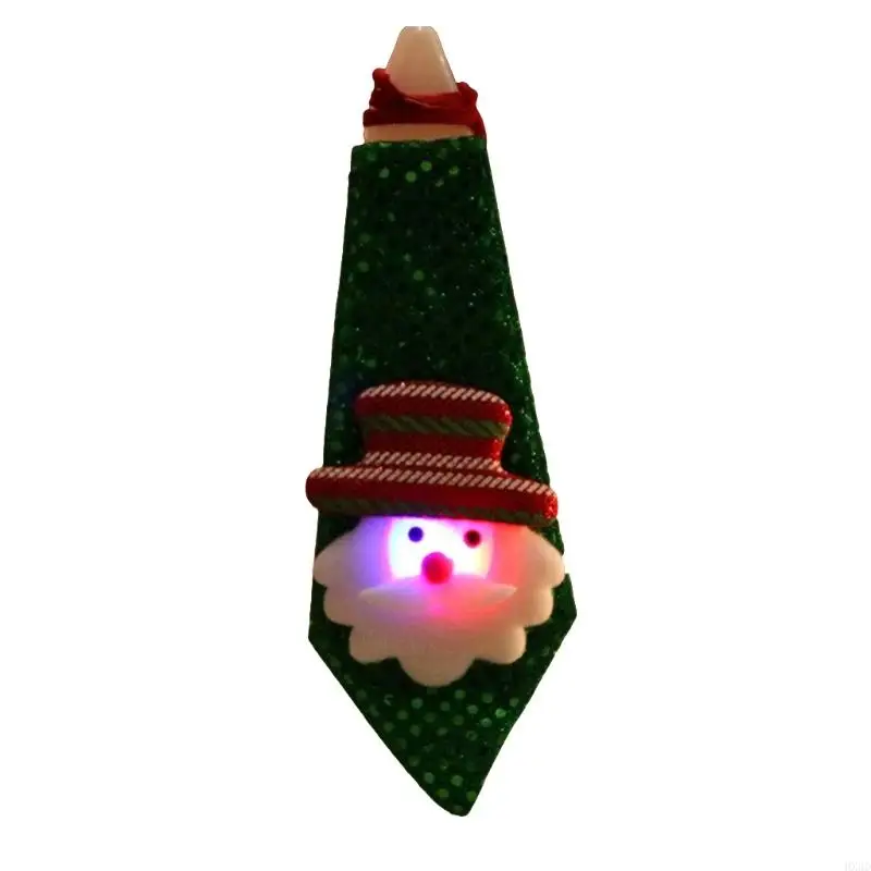 HX6D Babbo Natale cravatta natalizia con panno da lampeggiare con per bambini per bambini uomini regalo modelli