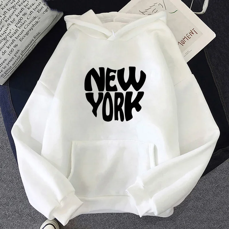 

Fashion New York Printed Hoodie Men's Spring Autumn Loose Comfortable Sweatshirt High Street Casual Sports Long Sleeve Clothes