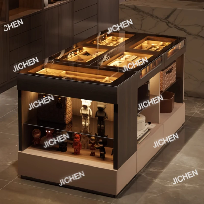 Luxury Jewelry Display Cabinet Storage Bucket Cabinet Household Fashion Cabinets Living Room Vitrine Furniture Showcase Salon