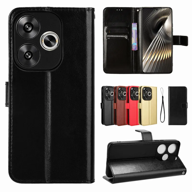 Leather Flip Case For Xiaomi Redmi 14C 4G 13C 12 12C 5G Tmobile Protective Cover Wallet Card Slot Kickstand Shell Coque Fundas