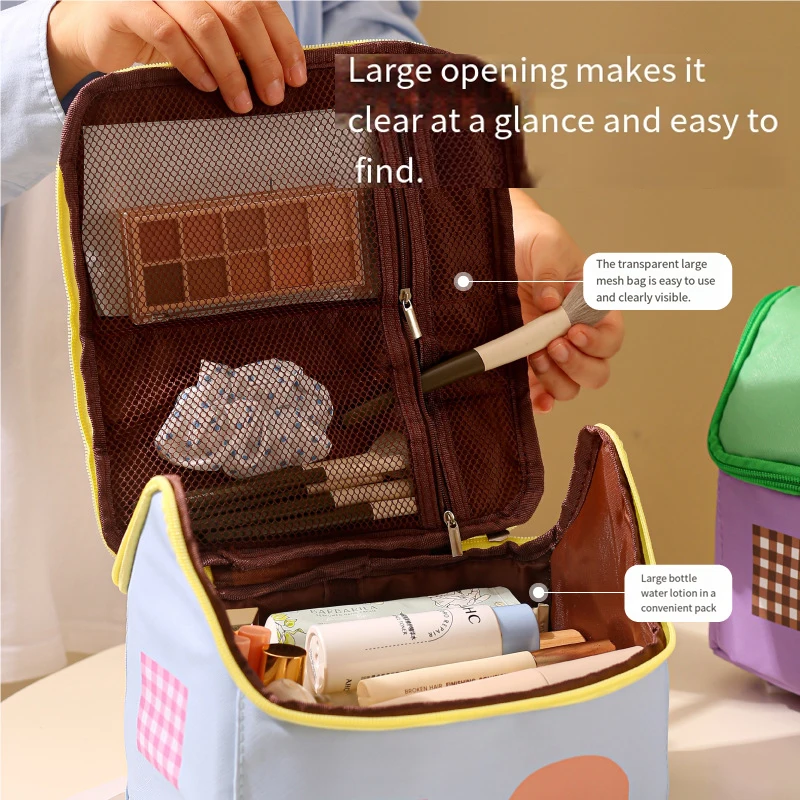 جديد متعدد الأغراض فتاة الكرتون حقيبة مستحضرات تجميل سعة كبيرة مقاوم للماء حقيبة غسيل السفر حقيبة مستحضرات تجميل محمولة حقائب للمرأة