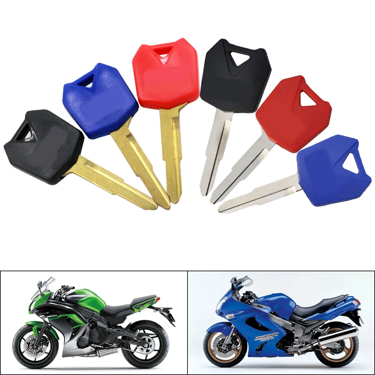 Chiave vuota del motociclo per Kawasaki ZZR 250/400/600/1100/1200 W800 NINJA 400R ZXR400 ER-6F/6N ZX-6R 636 ZX-9R/10R/12R/14R Z750/R/S