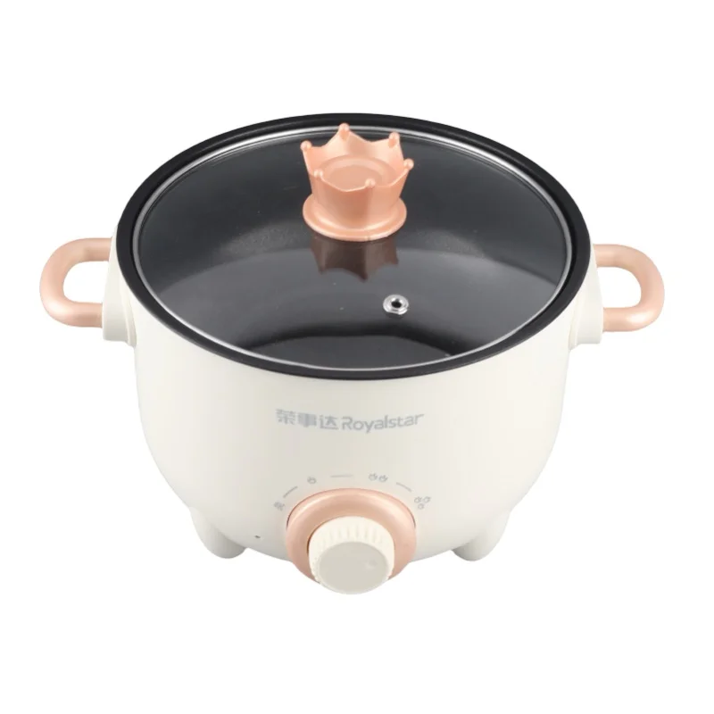 3 Gear Knob Electric Hot Pot Uniform Heating Over Heating Protection Multifunctional Cooker For Dormitory Use view 3