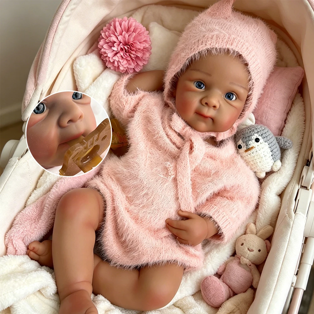 

50cm Dark Skin Bettie Full Body Silicone Reborn Baby Realistic Visible Veins Soft Touch Newborn Doll for Christmas Gift
